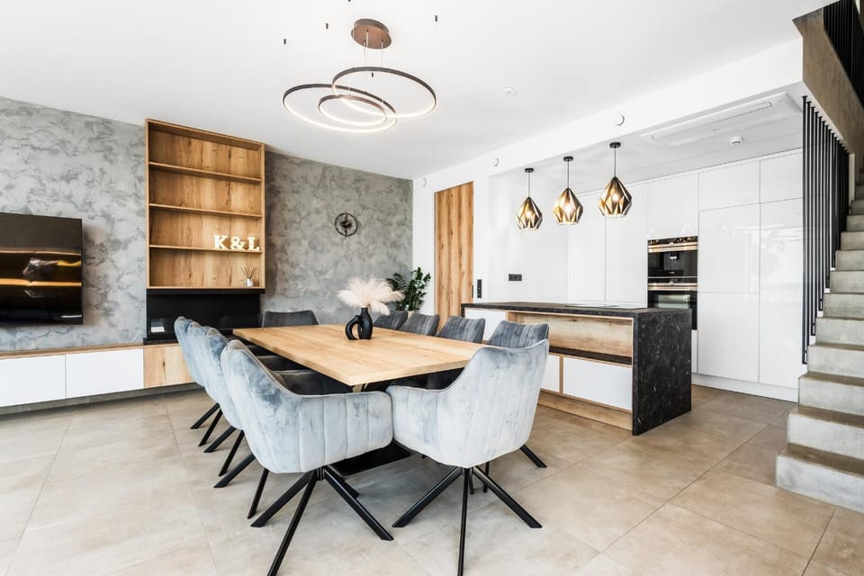 Kitchen or kitchenette, Living room, Dining area
