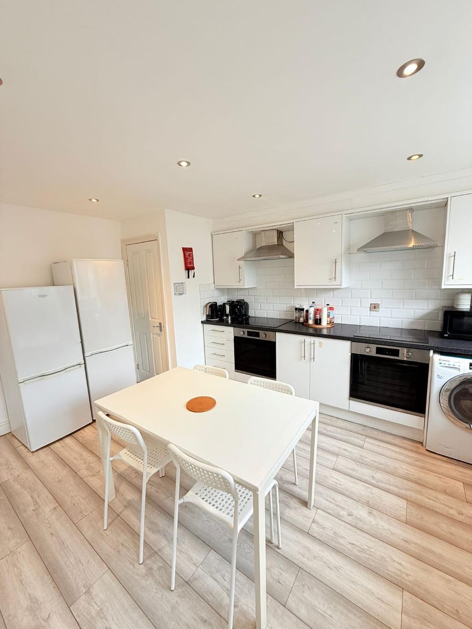 Kitchen or kitchenette, oven, stove, toaster