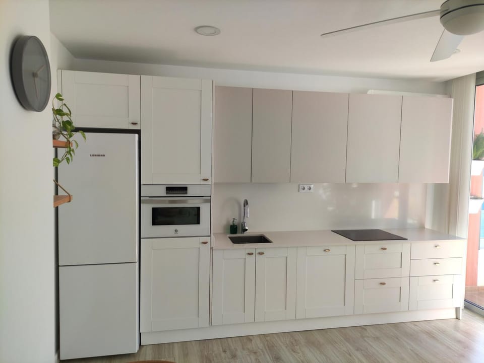 Kitchen or kitchenette, dishwasher, oven, stove