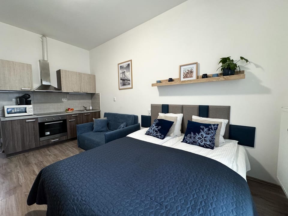 Bed, Kitchen or kitchenette, Living room, Photo of the whole room, oven, pet friendly, stove