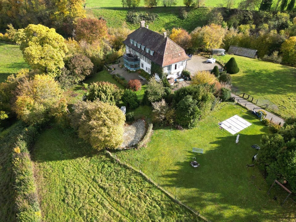 Property building, Natural landscape, Bird's eye view, Garden