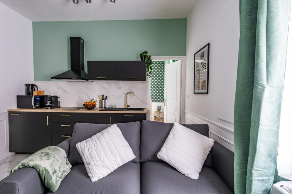 Living room, kitchen