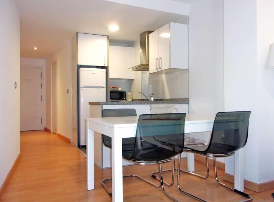 Kitchen or kitchenette, Living room, Dining area