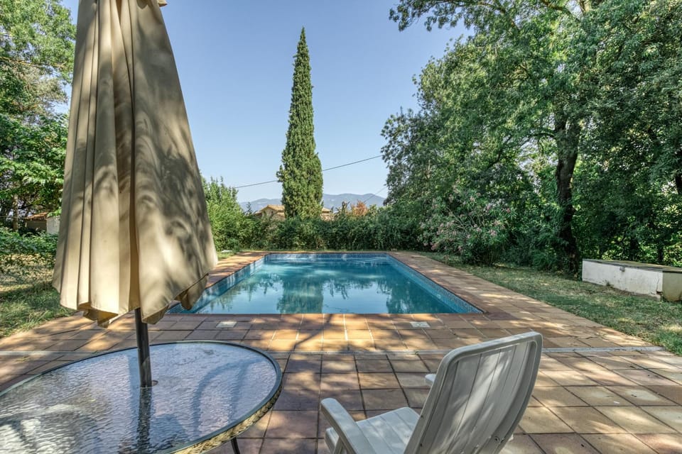Property building, Living room, Swimming pool