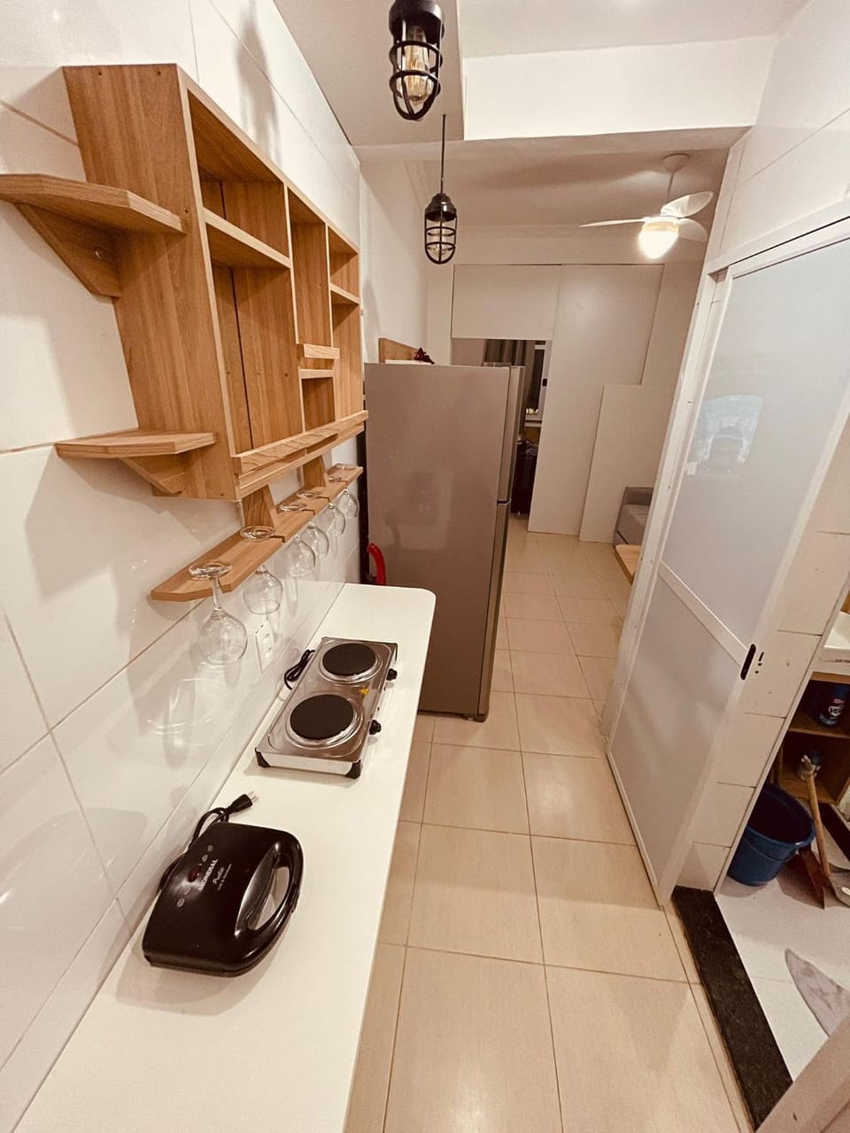 Kitchen or kitchenette, stove, toaster