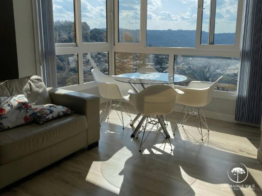 Living room, Seating area, Mountain view