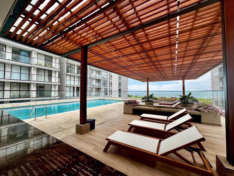 Pozos Colorados Loft. Ocean View, Pool, and Gym Apartment in Magdalena, Colombia