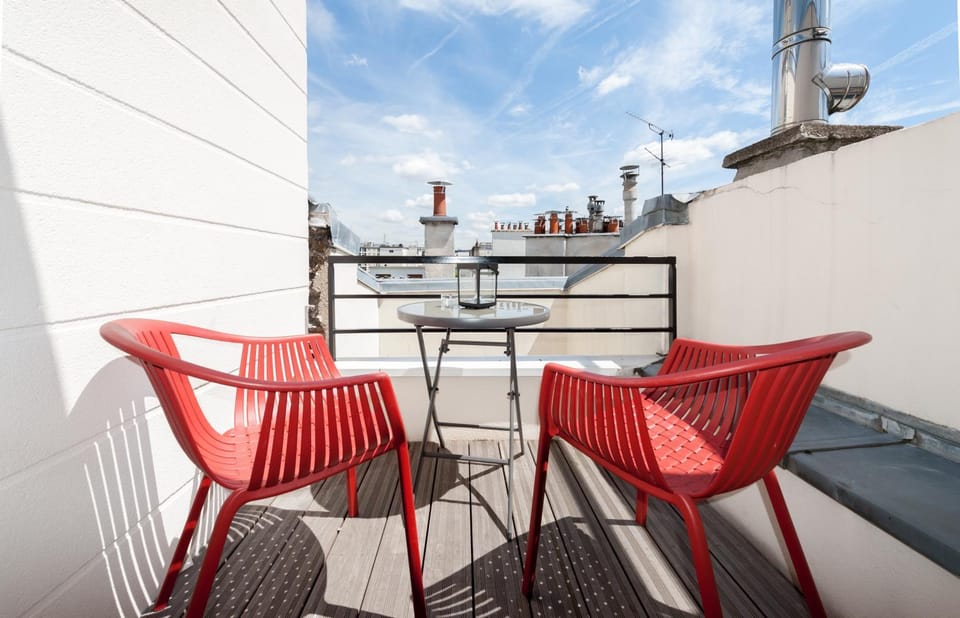 Patio, Day, Bird's eye view, Balcony/Terrace, City view
