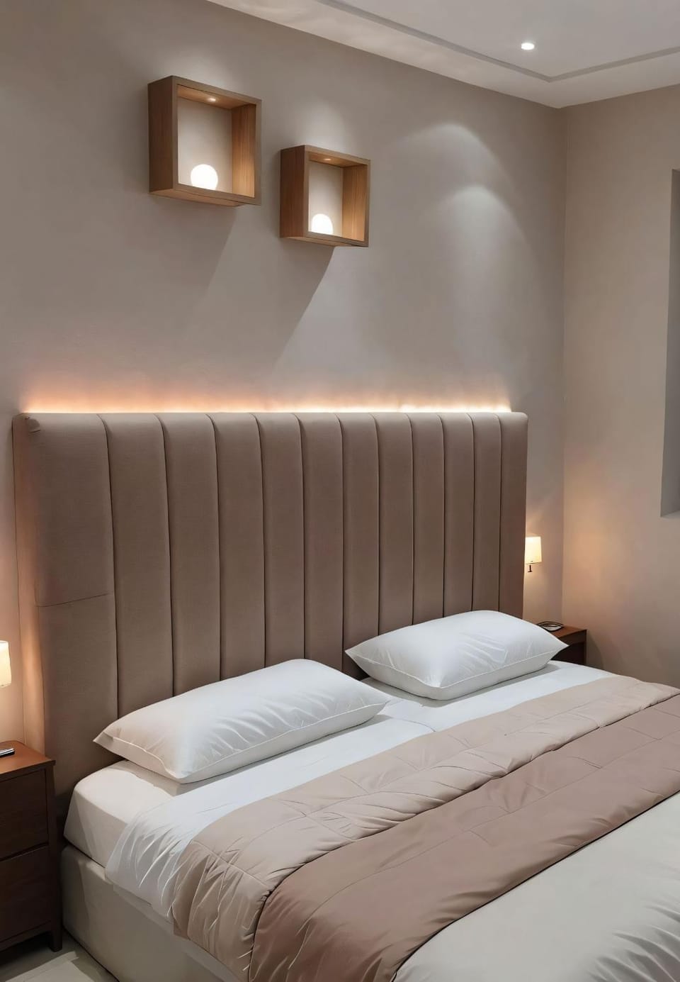 Photo of the whole room, Bedroom, towels
