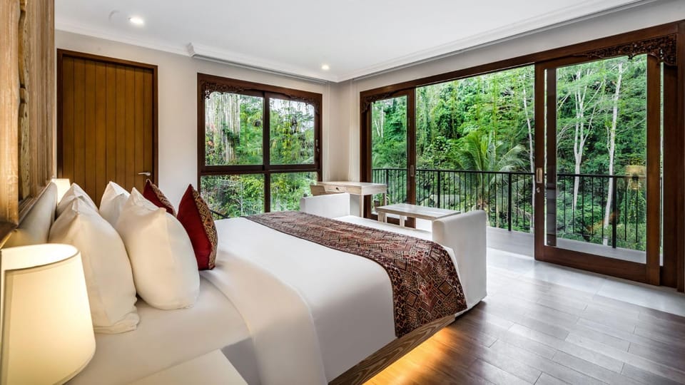 Bed, Natural landscape, Garden, View (from property/room), Balcony/Terrace, Photo of the whole room, Bedroom, Garden view