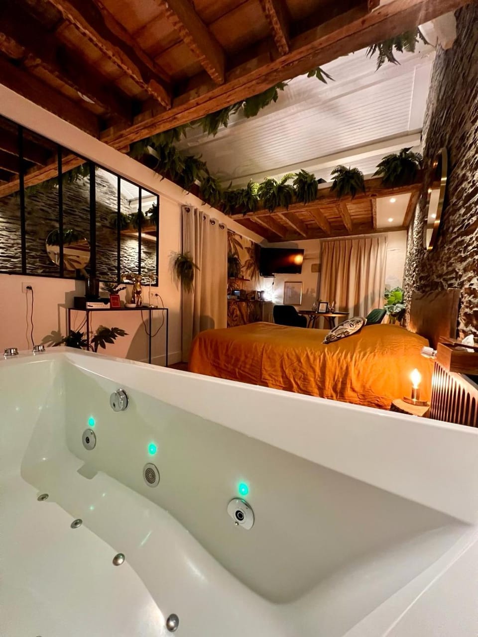Bed, Hot Tub, Bedroom
