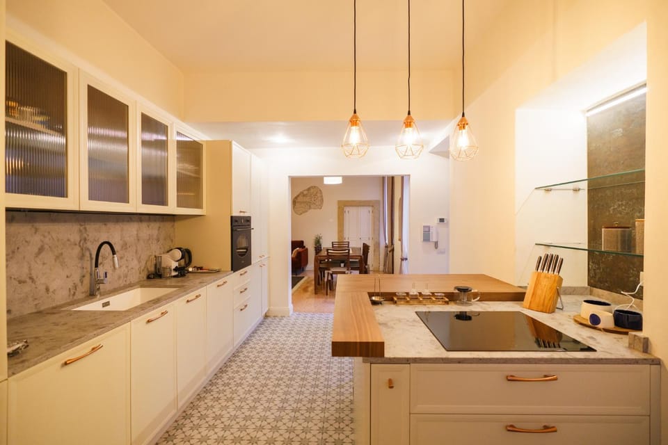 Kitchen or kitchenette, stove, kitchen