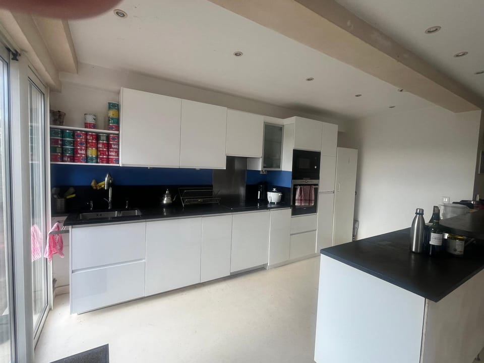 Kitchen or kitchenette, dishwasher, stove