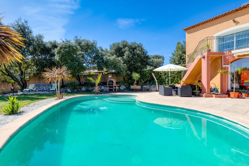 Property building, Living room, Swimming pool