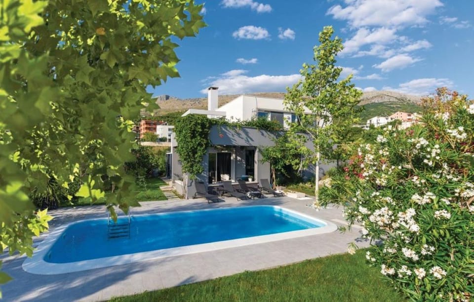 Property building, Garden, Swimming pool, sunbed