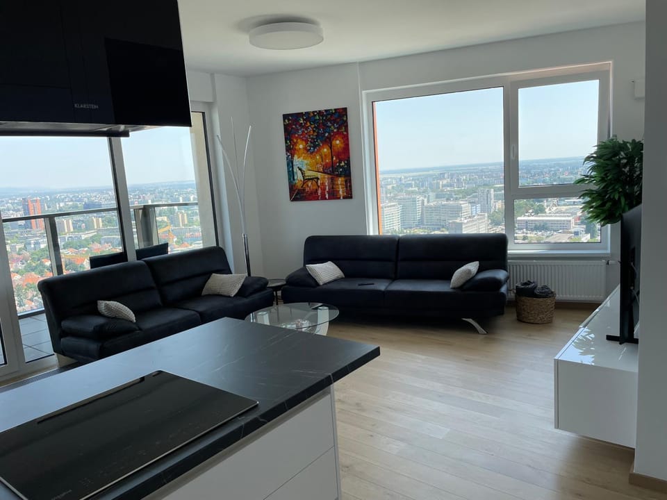 Living room, kitchen