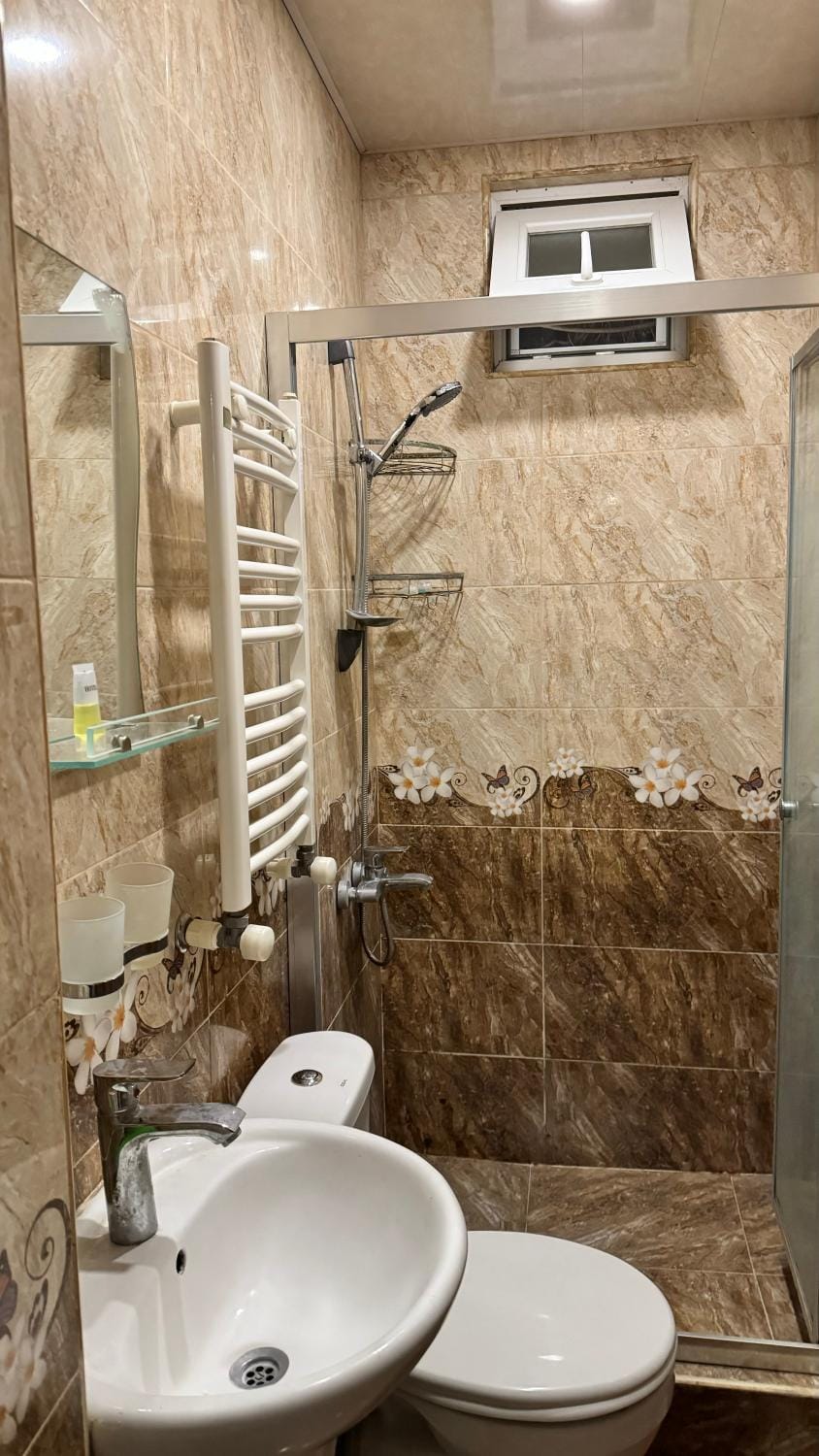 Shower, Toilet, towels