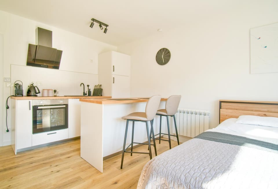Bed, Kitchen or kitchenette, Photo of the whole room