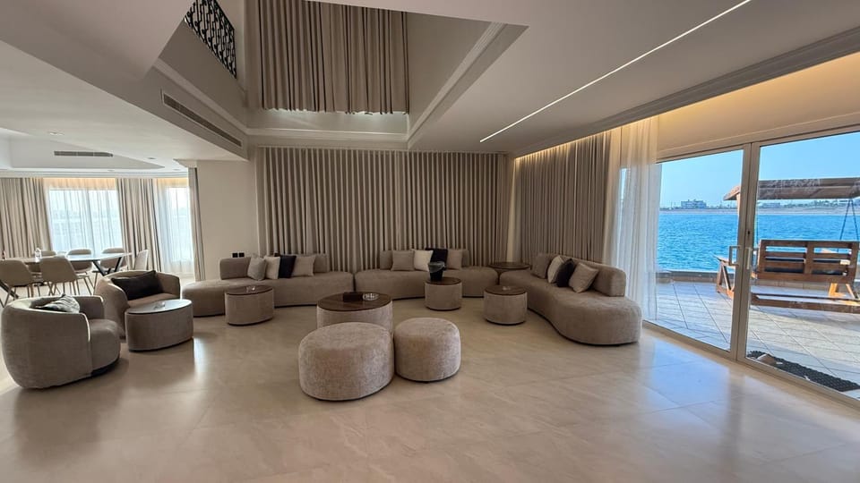 Natural landscape, Living room, Seating area, Sea view