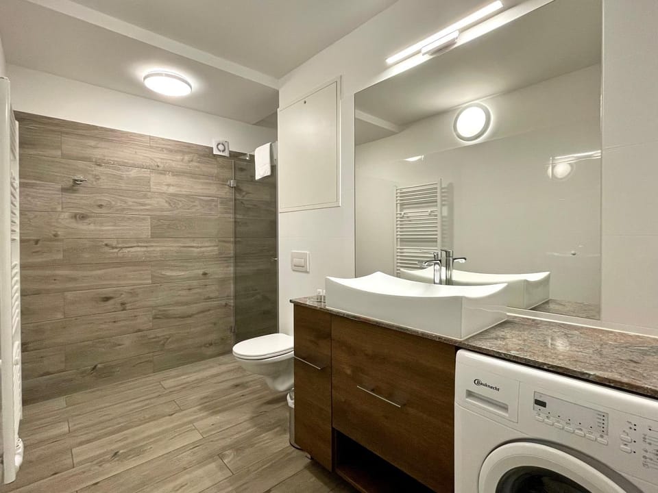 Shower, Toilet, Bathroom, towels, washing machine