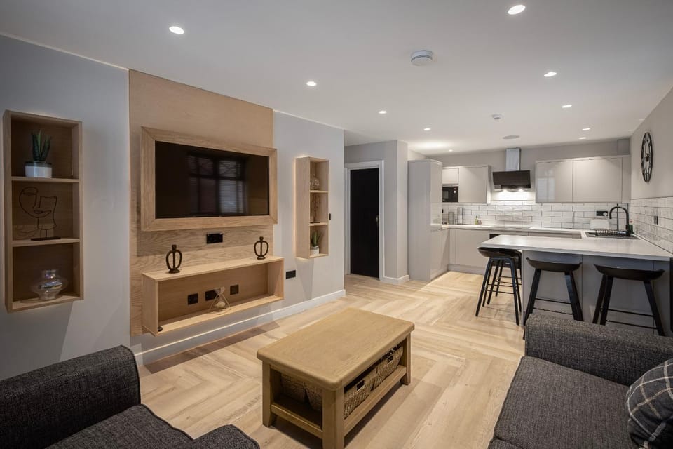 Kitchen or kitchenette, Living room, Dining area