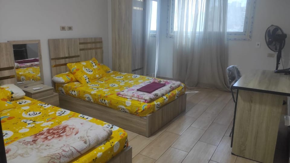 Bed, Photo of the whole room, Bedroom, towels, air conditioner
