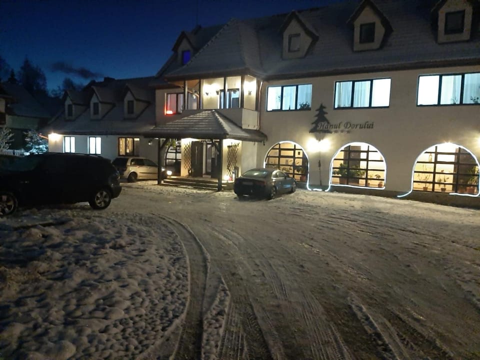 Property building, Night, Winter