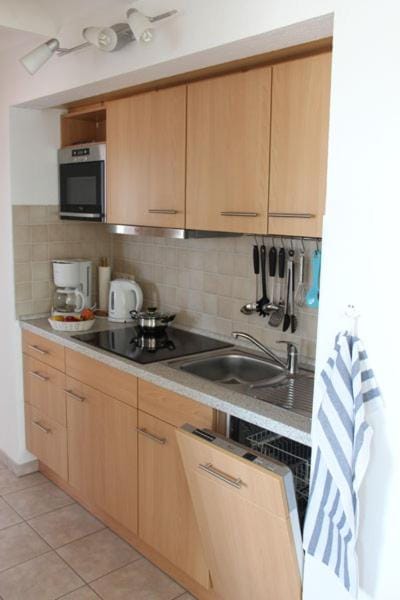 Coffee/tea facilities, Kitchen or kitchenette, dishwasher, minibar, stove
