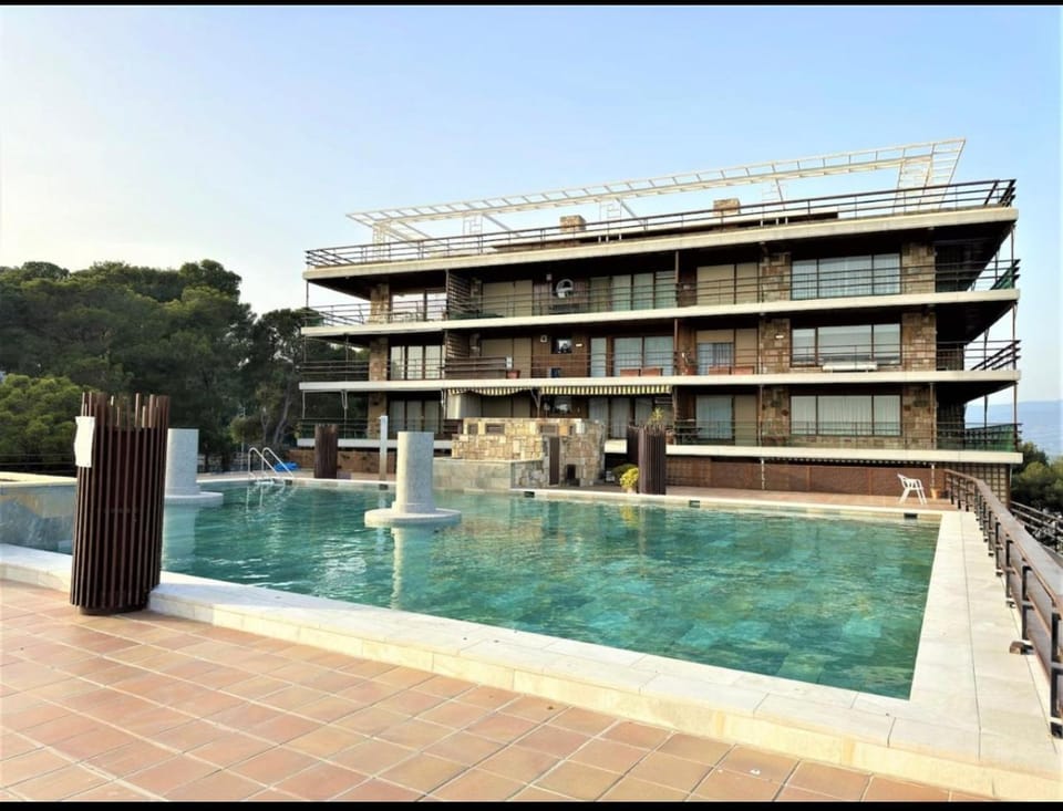 Property building, Living room, Swimming pool