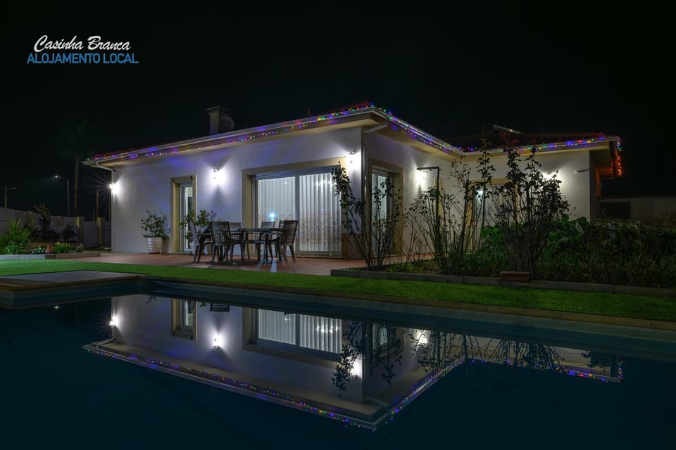 Property building, Night, Garden, Garden view, Pool view, Swimming pool