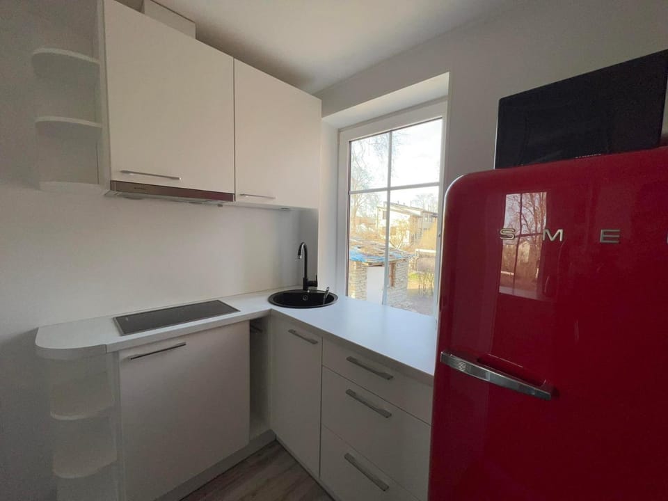 Kitchen or kitchenette, minibar, stove