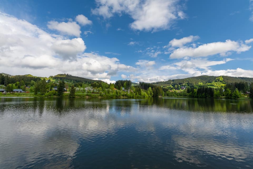 Nearby landmark, Day, Natural landscape, Fishing, Beach, Lake view, Mountain view
