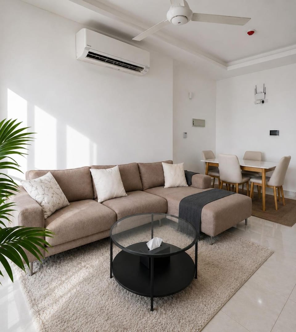 Living room, Seating area, Dining area, air conditioner
