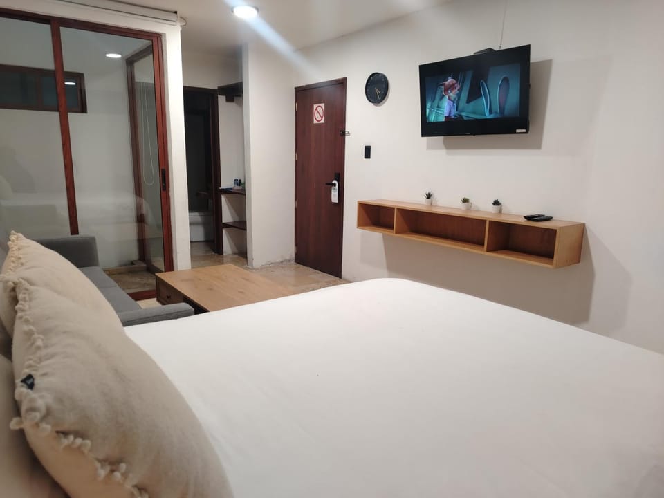 Bed, TV and multimedia, Photo of the whole room, Bedroom
