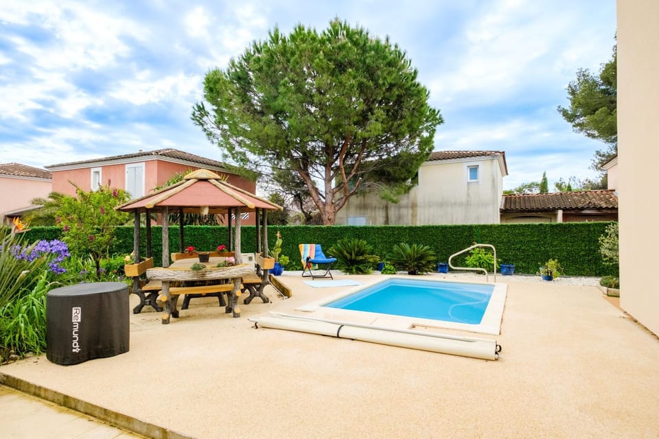 Property building, Living room, Swimming pool