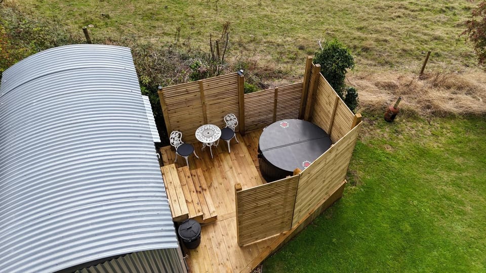 Shepherds hut with Hot Tub pet friendly Luxury tent in West Dorset District