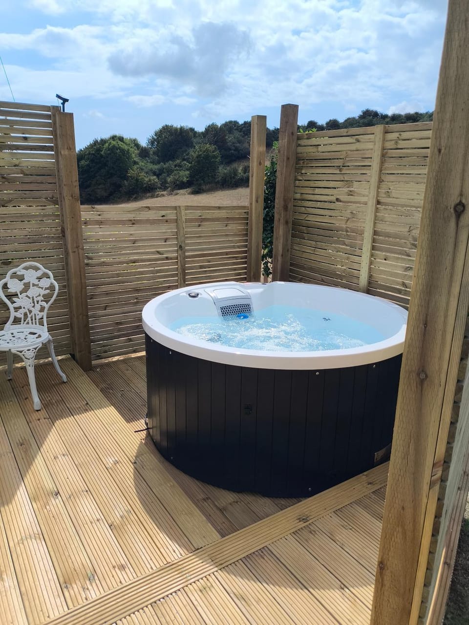 Shepherds hut with Hot Tub pet friendly Luxury tent in West Dorset District