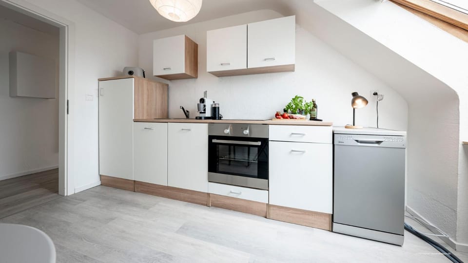 Kitchen or kitchenette, oven, stove