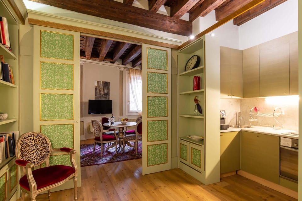 Living room, kitchen