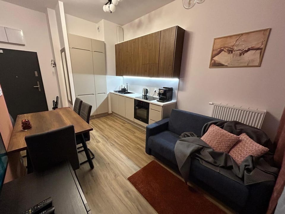Kitchen or kitchenette, Living room, Seating area