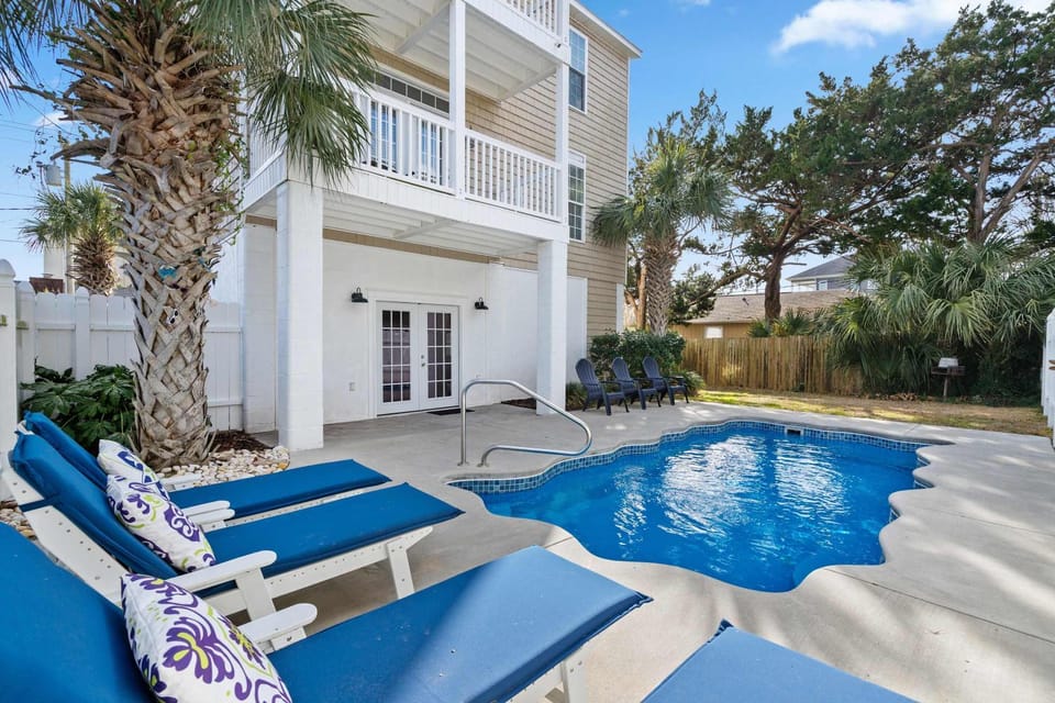 Beach Bliss w Pool Game Room and Steps to Sand House in North Myrtle Beach