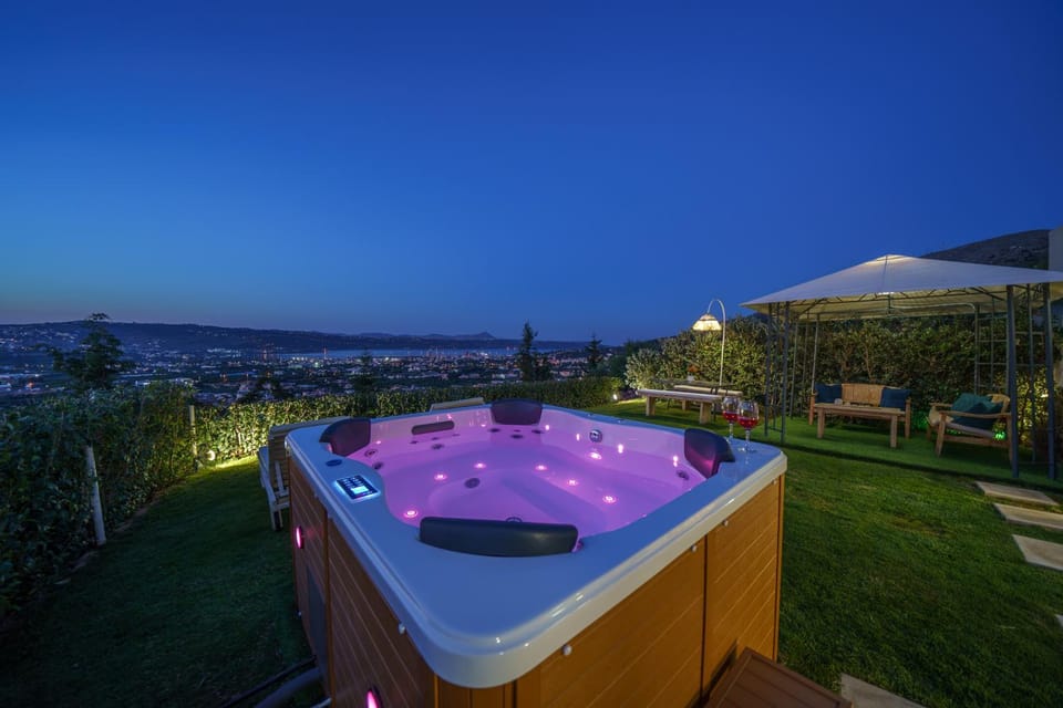 Night, Natural landscape, Hot Tub, Mountain view