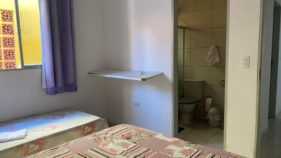 Toilet, Bed, Bathroom, Photo of the whole room, Bedroom