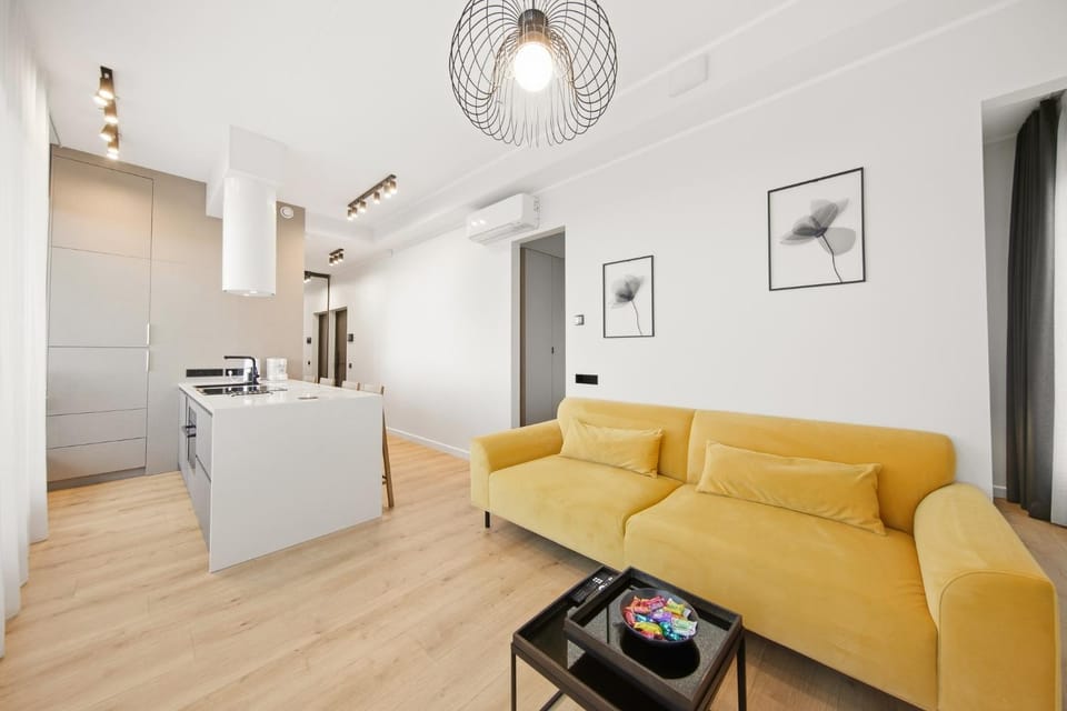 Living room, kitchen, air conditioner