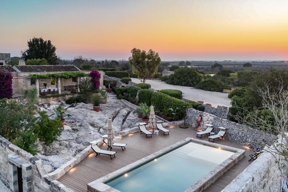 Patio, Day, Garden, Pool view, Swimming pool, Sunrise, sunbed