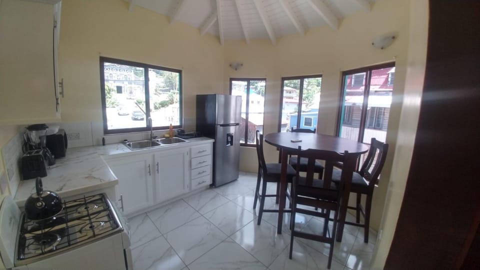 Kitchen or kitchenette, Dining area, stove