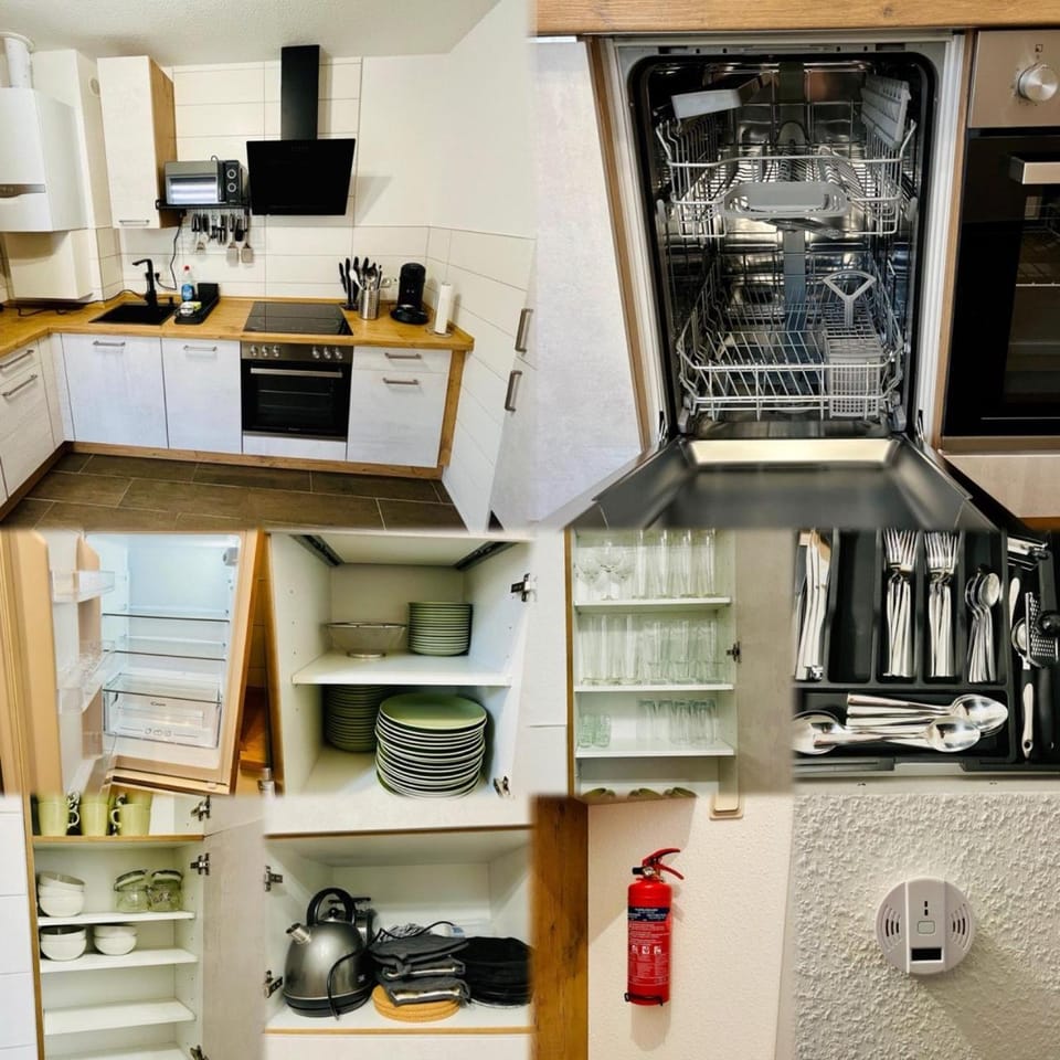 Coffee/tea facilities, Kitchen or kitchenette, dishwasher, oven, stove
