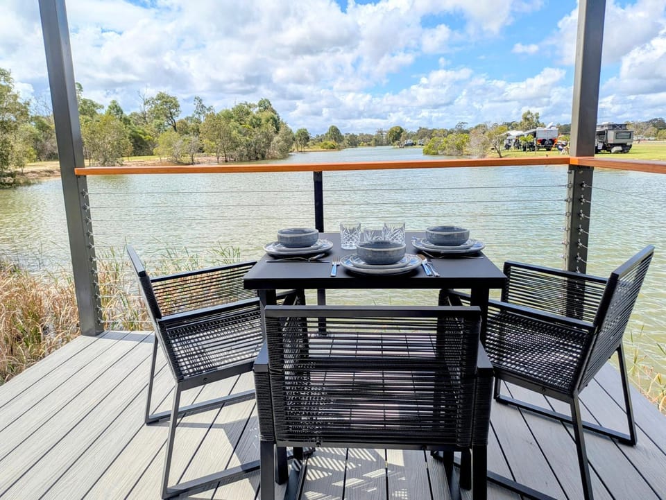 Patio, Balcony/Terrace, Dining area, Lake view
