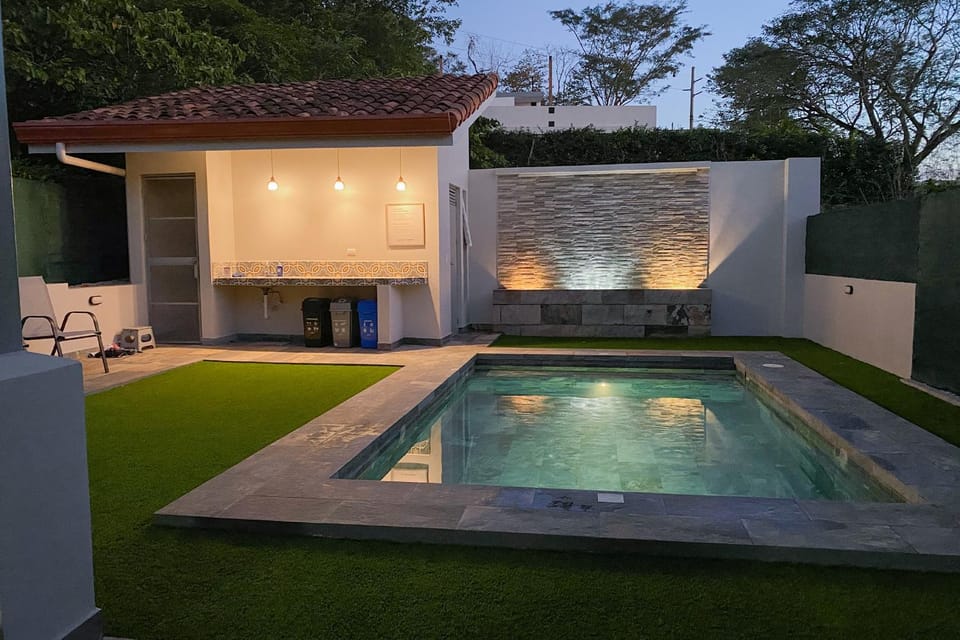 Night, Garden, Garden view, Pool view, Swimming pool