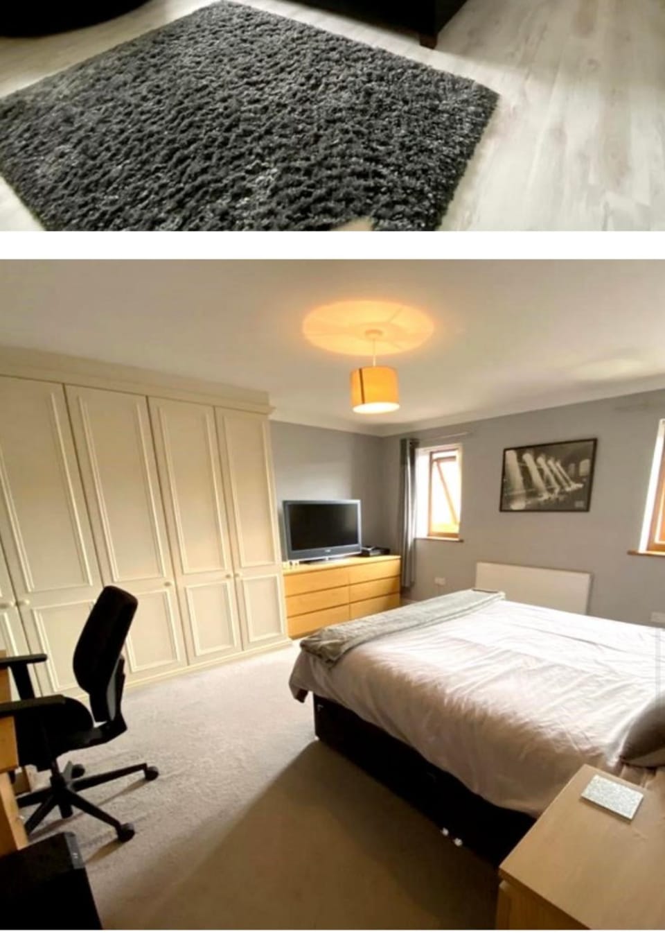 Bed, TV and multimedia, Photo of the whole room, Bedroom